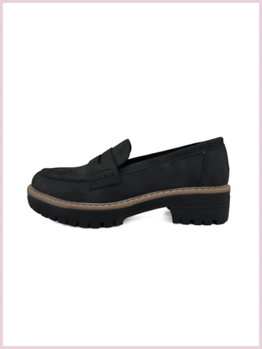 Suede Platform Penny Loafers Slip On Casual Work Walking Shoes